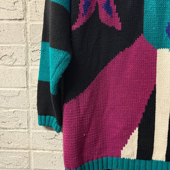 Vintage PASTA by Joyce Abstract Knit Sweater | Size M | Ramie Cotton Blend - Picture 5 of 10